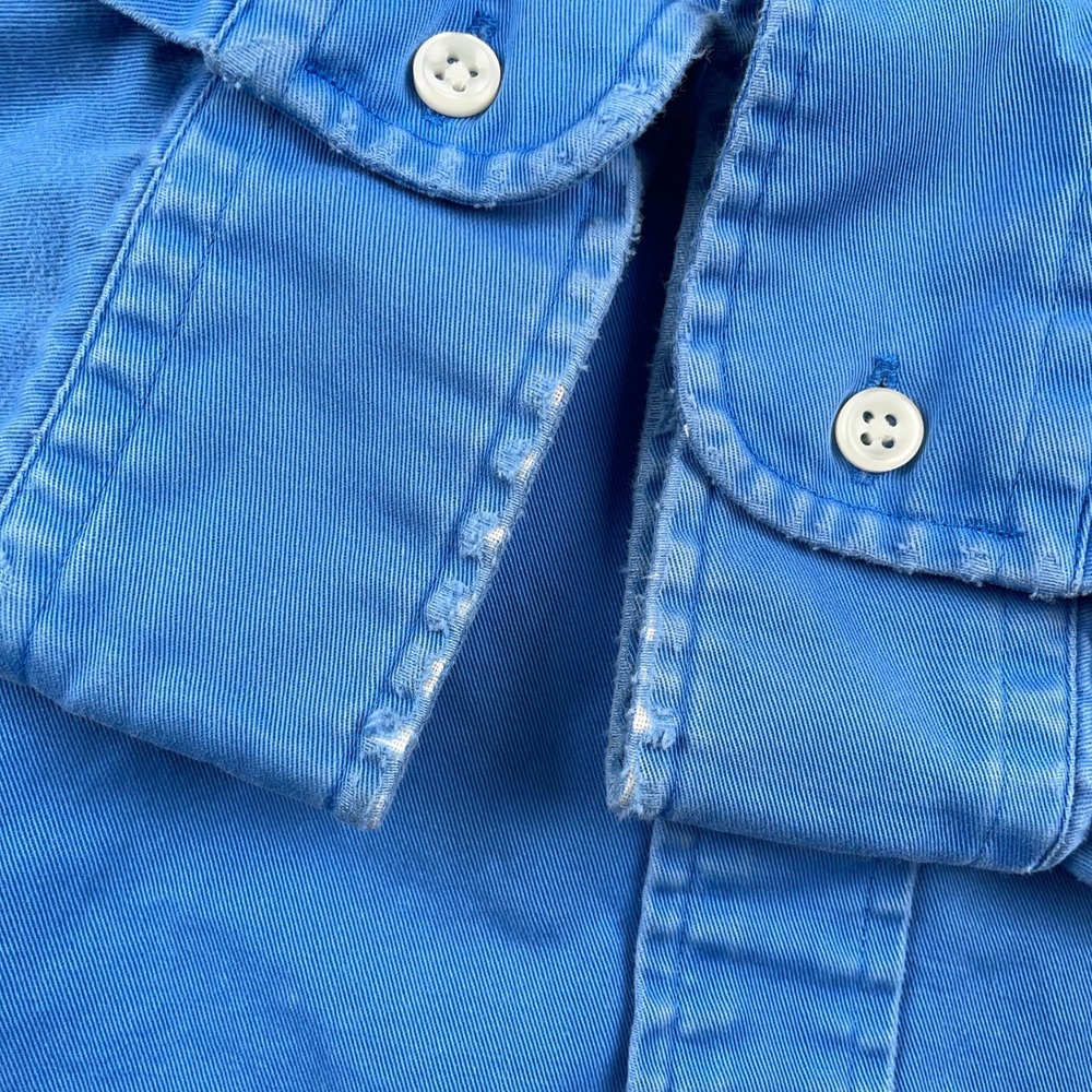 VTG Polo Ralph Lauren Shirt Mens XL Blue Blake Heavy Twill Button Down Pony - Picture 3 of 13